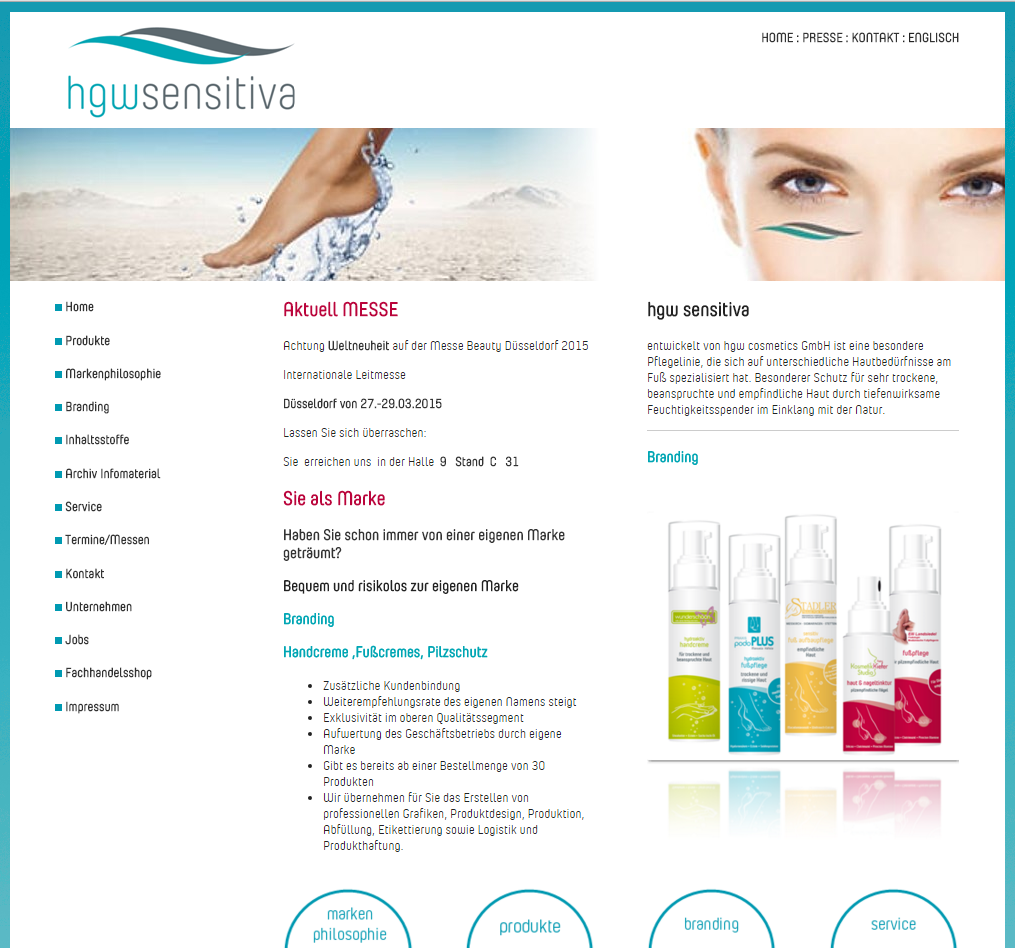 Webvorschau HGW-Cosmetics